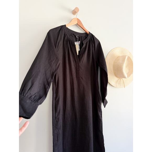 J.CREW | NWT Cabana dress in linen Black | Sz XXS - Picture 3 of 11